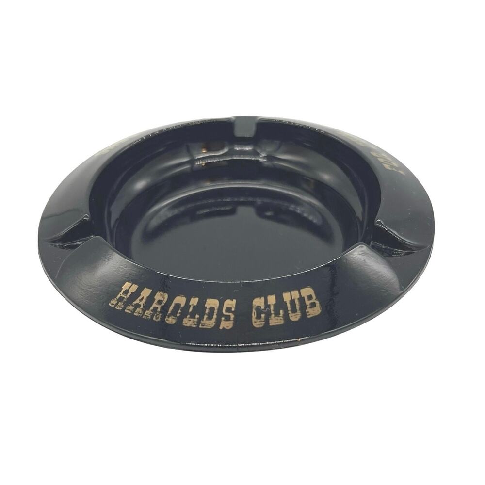 Vintage Harolds Club Reno NV Nevada Black Ashtray